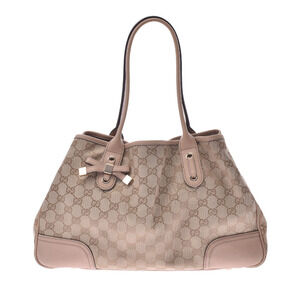 Gucci GG Canvas Beige Calf Tote Bag